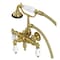 Kingston Brass AE21T7 3-3/8 Inch Wall Mount Tub Faucet with Hand Shower, Brushed Brass AE21T7 - alternate 1
